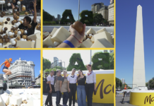 McCafé sorprendió con su espectacular vaso de café gigante en el Obelisco junto a CAS, generando experiencia de marca